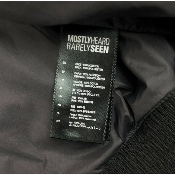 Mostly Heard Rarely Seen Mens XL Blue Black Plaid Zipper Bomber Jacket Coat - Picture 8 of 12